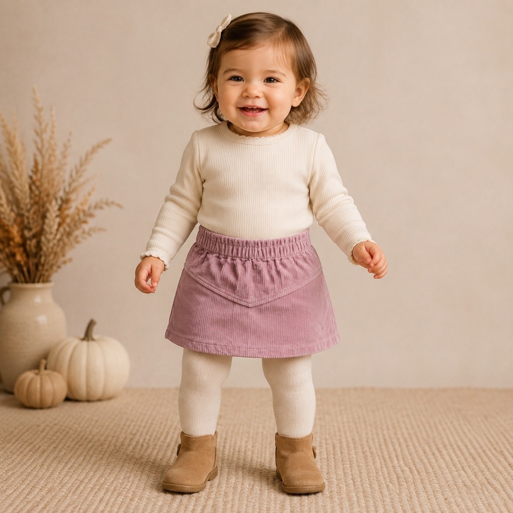 United Colors Benetton Baby Girls 18-24M Dusty Pink Corduroy Mini Skirt NWTs